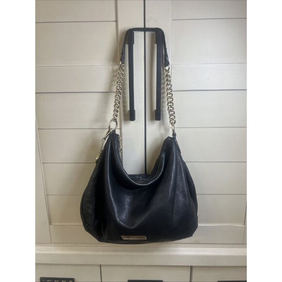 DKNY Handbags - Vintage DKNY Black Leather Hobo Bag Soft Gold Handbag Y2K Purse Shoulder Bag